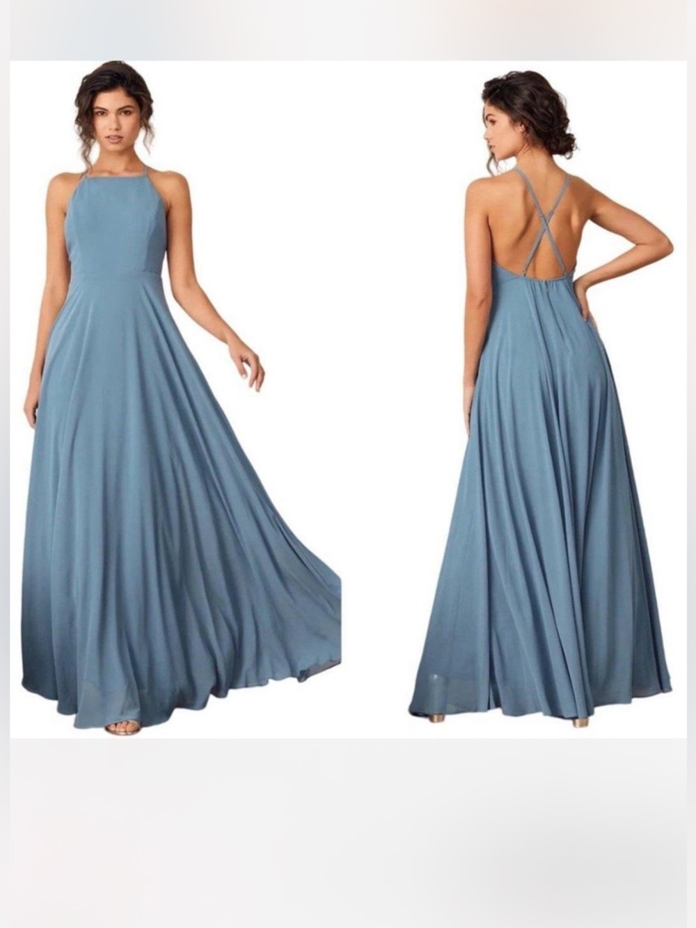 Lulus Mythical Kind of Love Slate Blue Maxi Dress SIZE XS Sleeveless